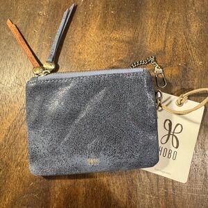 Double Zip Coin Pouch In Buffed Leather